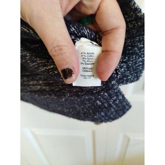 J.Crew Wool Blend dark blue and white turtle neck - Picture 4 of 6